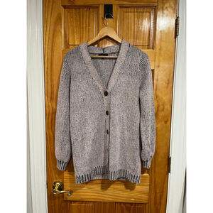 Women’s Oversized Majorelle Revolve Chunky Knit Button Pink Marled Cardigan XS